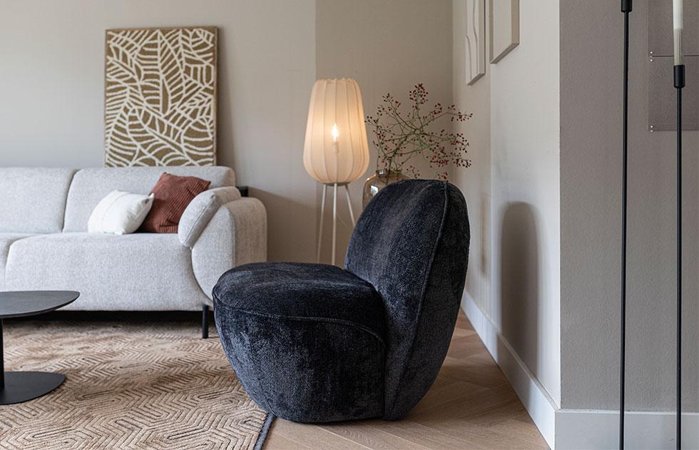 design-fauteuil-cosi-zwart-velvet-stof