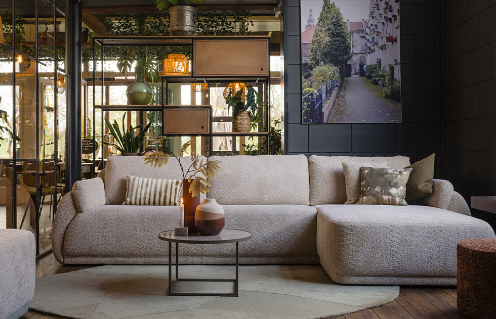 Lavi hoekbank losse rugkussens