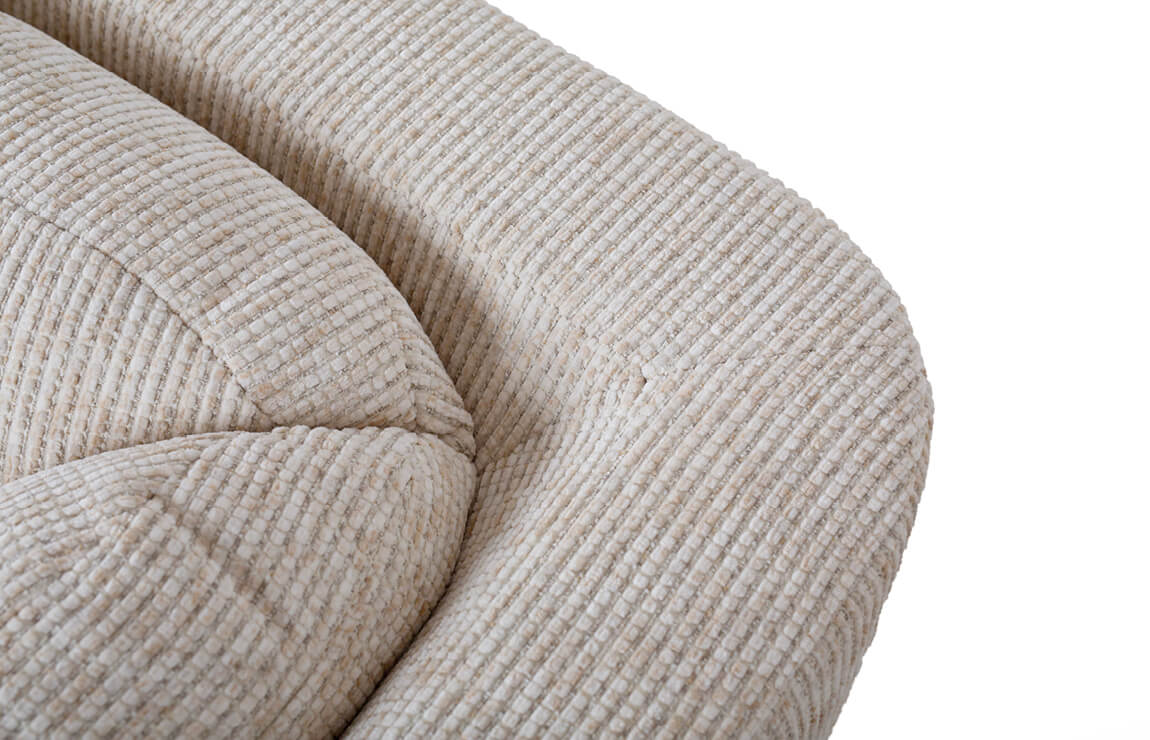 Beige u-bank Cole van JaxxChoice ronde leuning Beige u-bank Cole van JaxxChoice ronde leuning